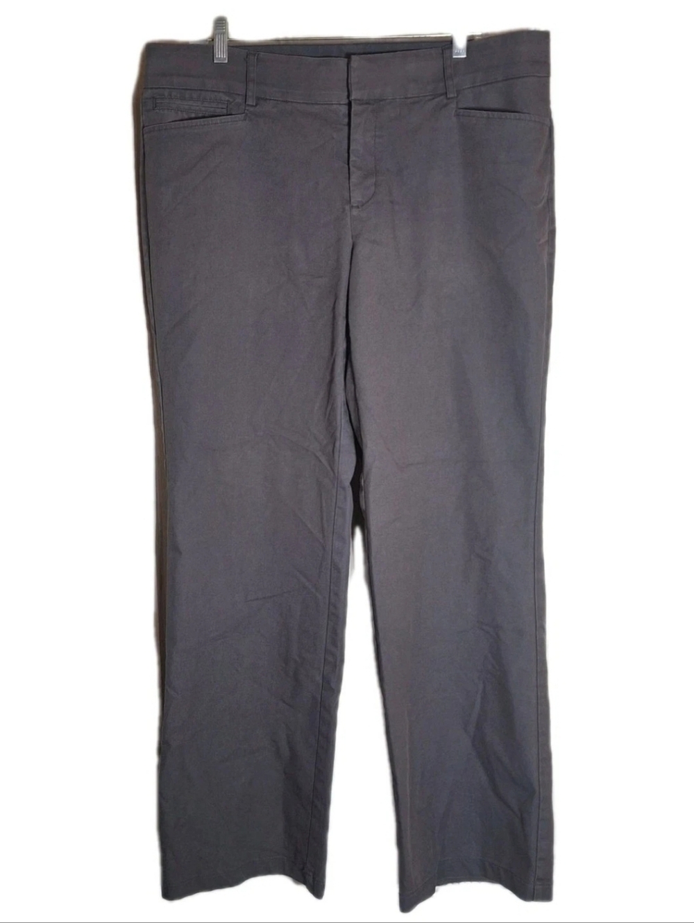 Dockers Chino Dress Work Pants Womens 14M Gray Cotton Blend High Rise EUC